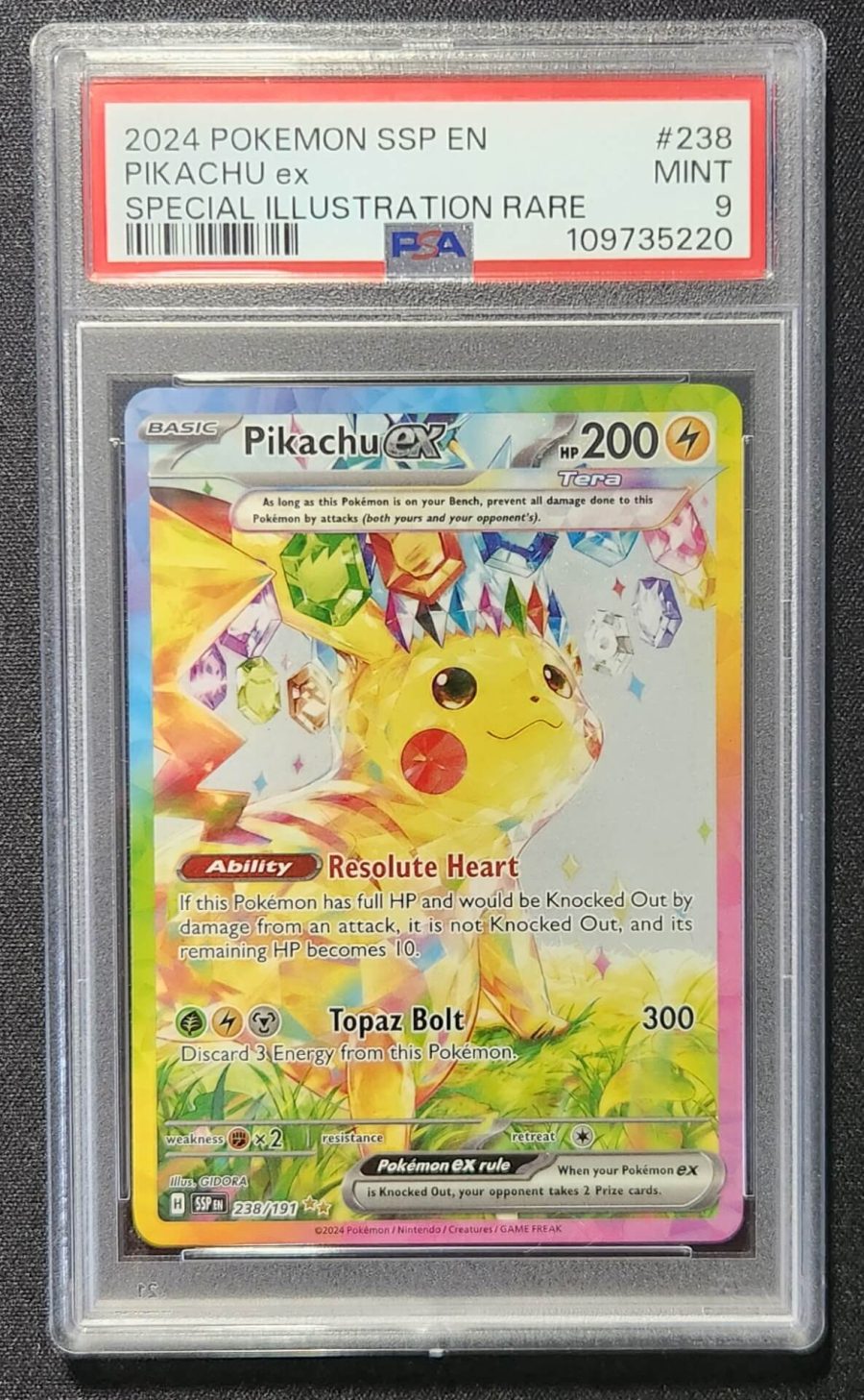 PSA 9 Pikachu EX 238/191