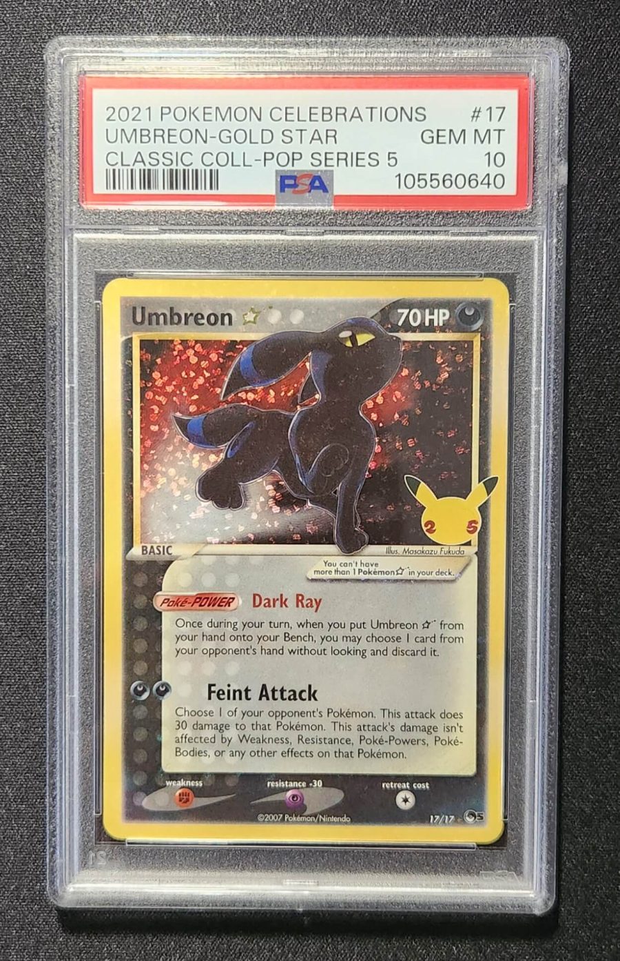 PSA 10 Umbreon Gold Star Celebrations 17/17