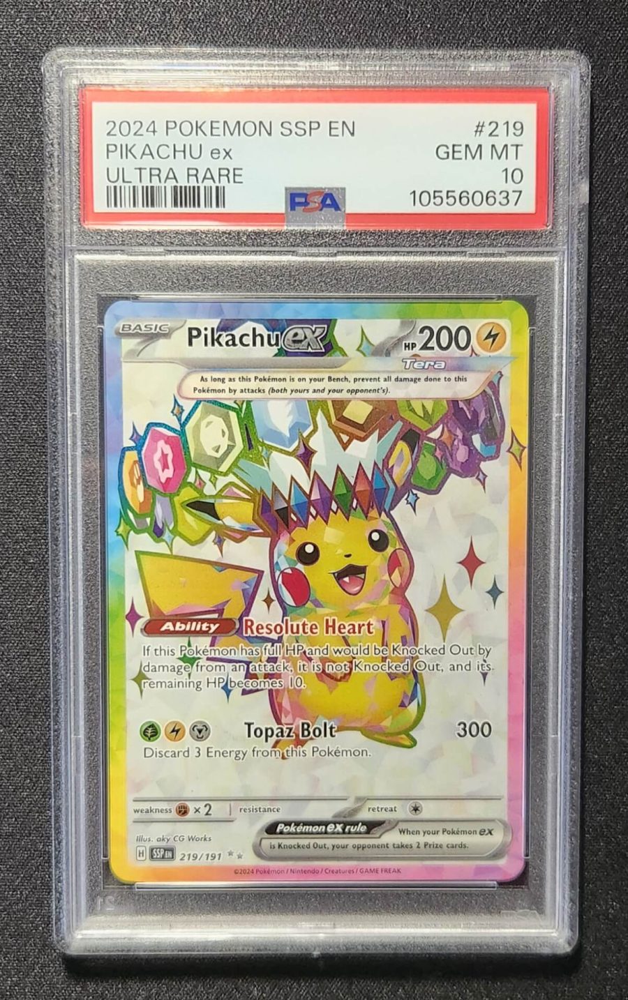 PSA 10 Pikachu EX 219/191